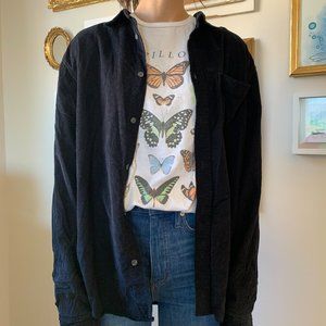 Urban Outfitters Black Corduroy Button Down
